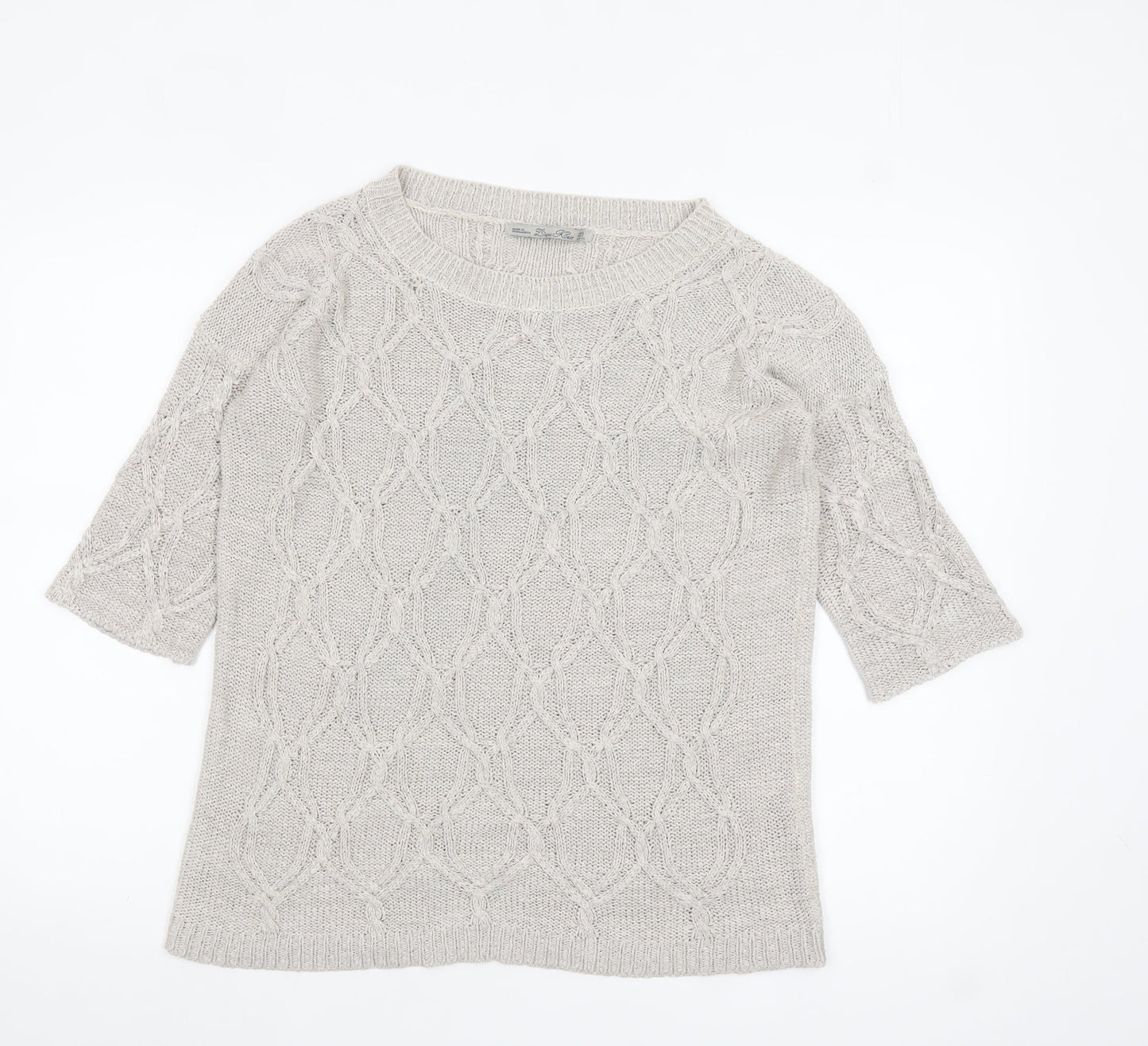 Womens UK Size 8 Zara Beige Pullover Jumper