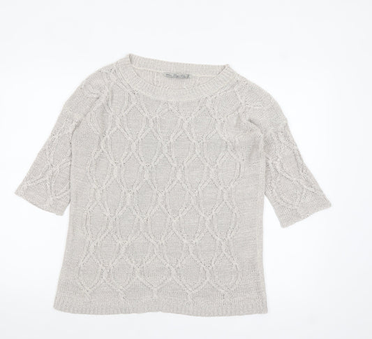 Womens UK Size 8 Zara Beige Pullover Jumper