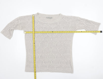 Womens UK Size 8 Zara Beige Pullover Jumper