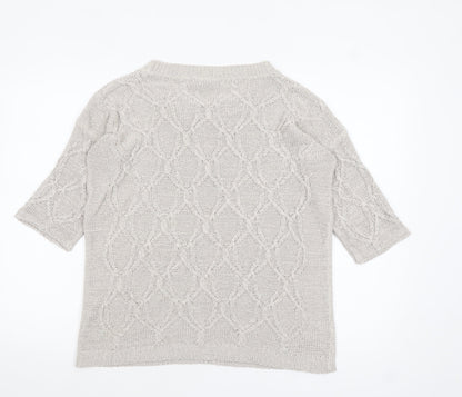 Womens UK Size 8 Zara Beige Pullover Jumper