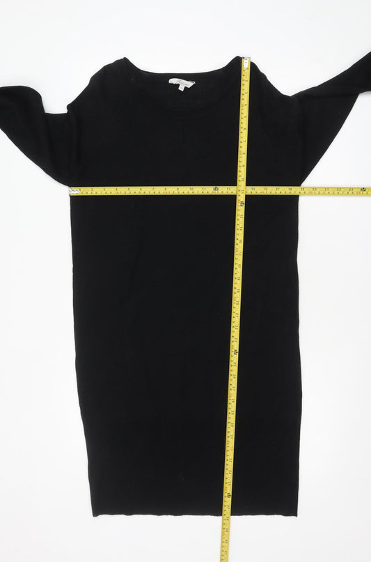 Peacocks Womens Black Size 14 Long Sleeve Pullover Jumper