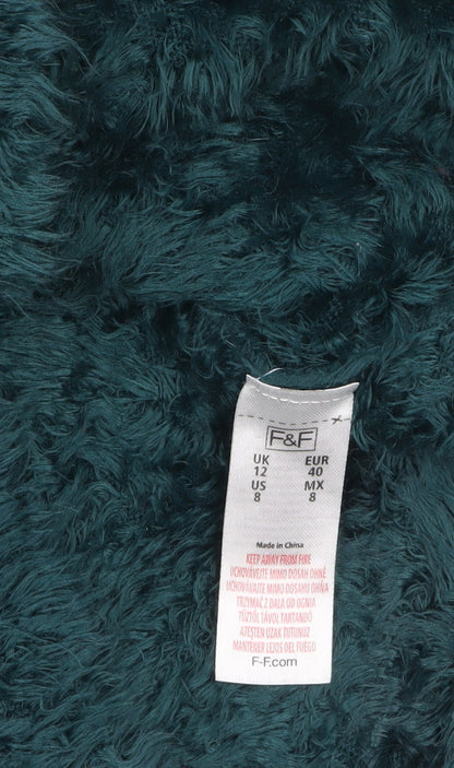 Womens UK Size 12 F&F Green Pullover Jumper
