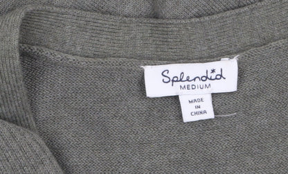 Splendid Women's Green V-Neck Button Knit Cardigan Size M