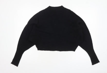 ZARA Women’s Black Mock Neck Dolman Sleeve Knit Jumper Size 10
