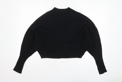 ZARA Women’s Black Mock Neck Dolman Sleeve Knit Jumper Size 10