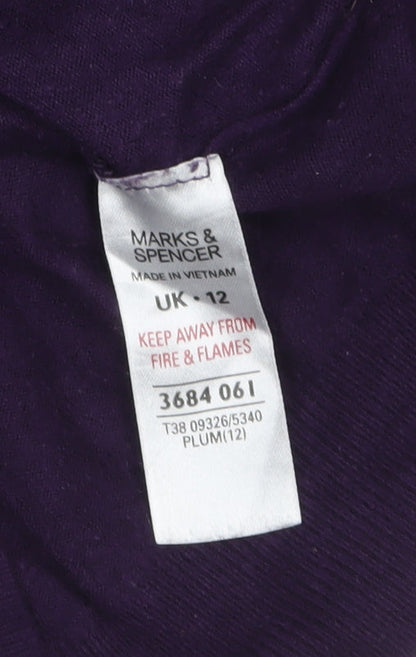 Womens UK Size 12 Marks and Spencer Purple Pullover Jumper