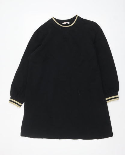 John Lewis Women’s Black Shift Jersey Dress M Long Sleeve Crew Neck