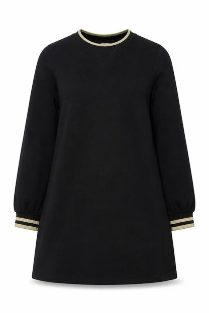 John Lewis Women’s Black Shift Jersey Dress M Long Sleeve Crew Neck