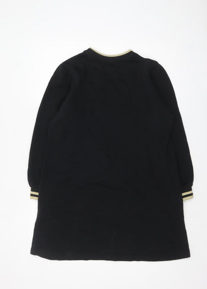 John Lewis Women’s Black Shift Jersey Dress M Long Sleeve Crew Neck