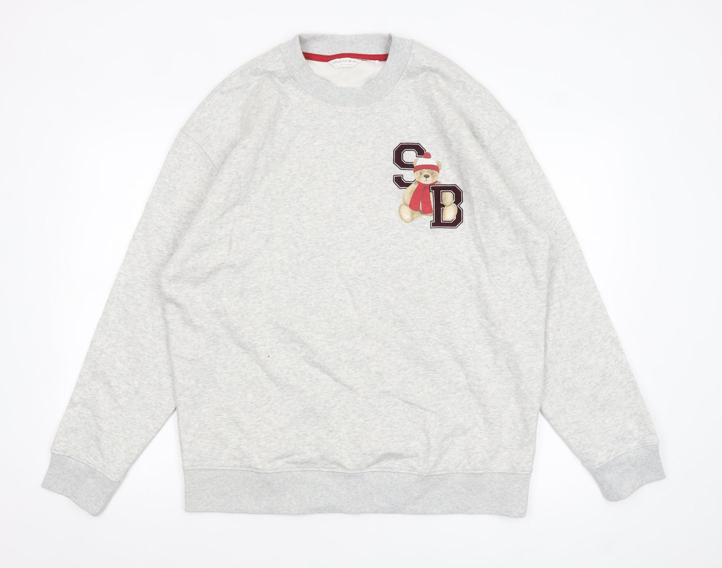 Mens UK Size M Marks and Spencer Grey Pullover Sweatshirt