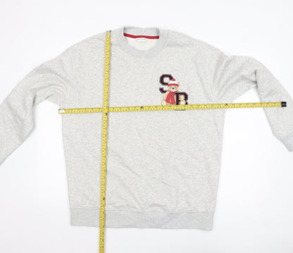 Mens UK Size M Marks and Spencer Grey Pullover Sweatshirt