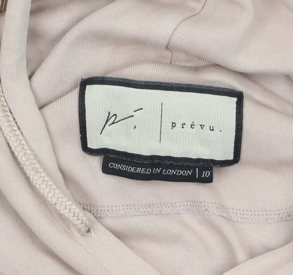 Womens UK Size 10 Prévu Beige Pullover Hoodie