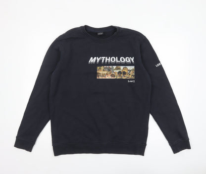 Mens UK Size XL Lost Soles Black Pullover Sweatshirt