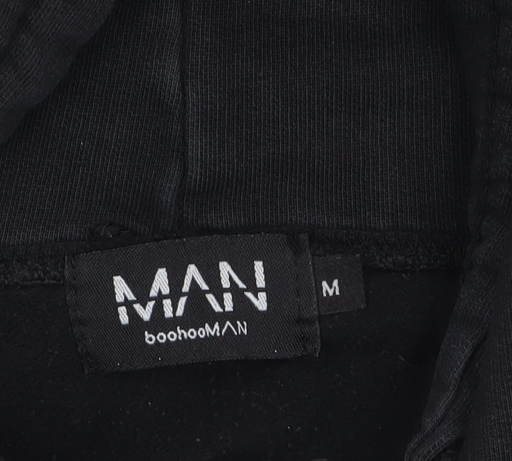 Mens UK Size M boohooMAN Black Pullover Hoodie