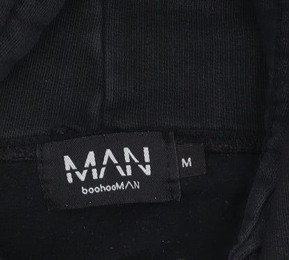 Mens UK Size M boohooMAN Black Pullover Hoodie