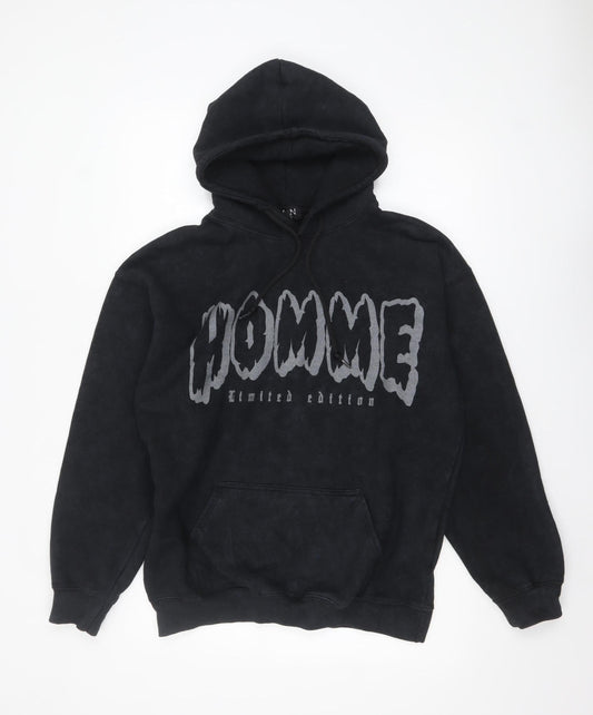 Mens UK Size S boohooMAN Black Pullover Hoodie
