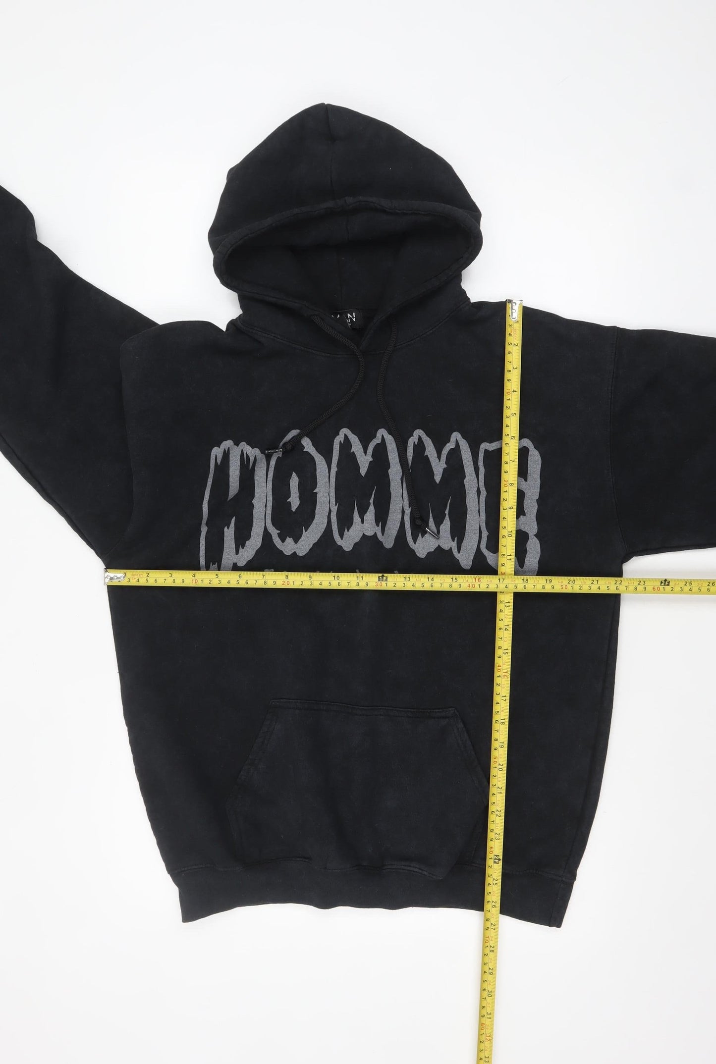 Mens UK Size S boohooMAN Black Pullover Hoodie