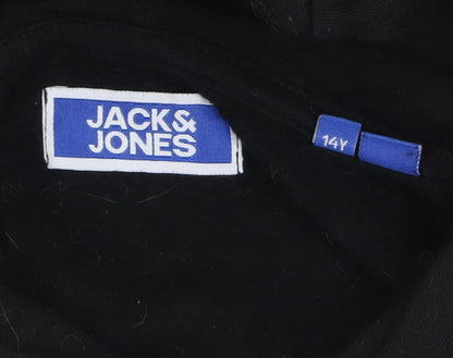 Boys UK Size 14 Years JACK & JONES Black Pullover Hoodie