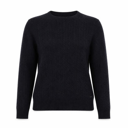 Superdry Women's Black Cable-Knit Wool Blend Jumper Small