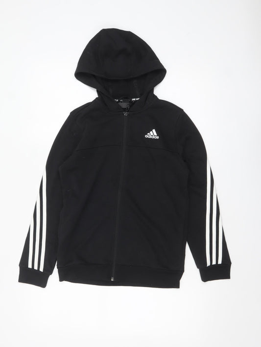 Boys UK Size 11-12 Years adidas Black Full Zip Hoodie