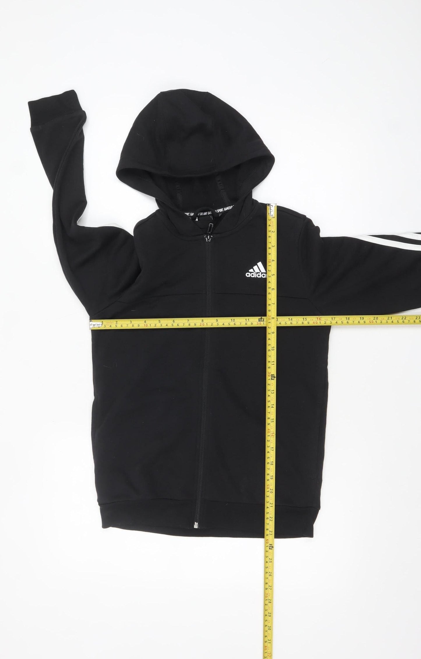 Boys UK Size 11-12 Years adidas Black Full Zip Hoodie