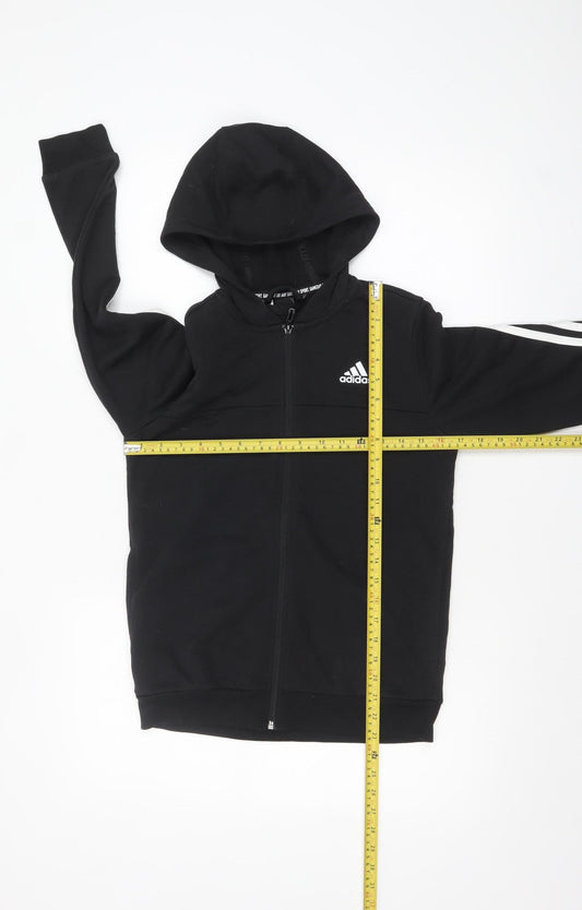 Boys UK Size 11-12 Years adidas Black Full Zip Hoodie