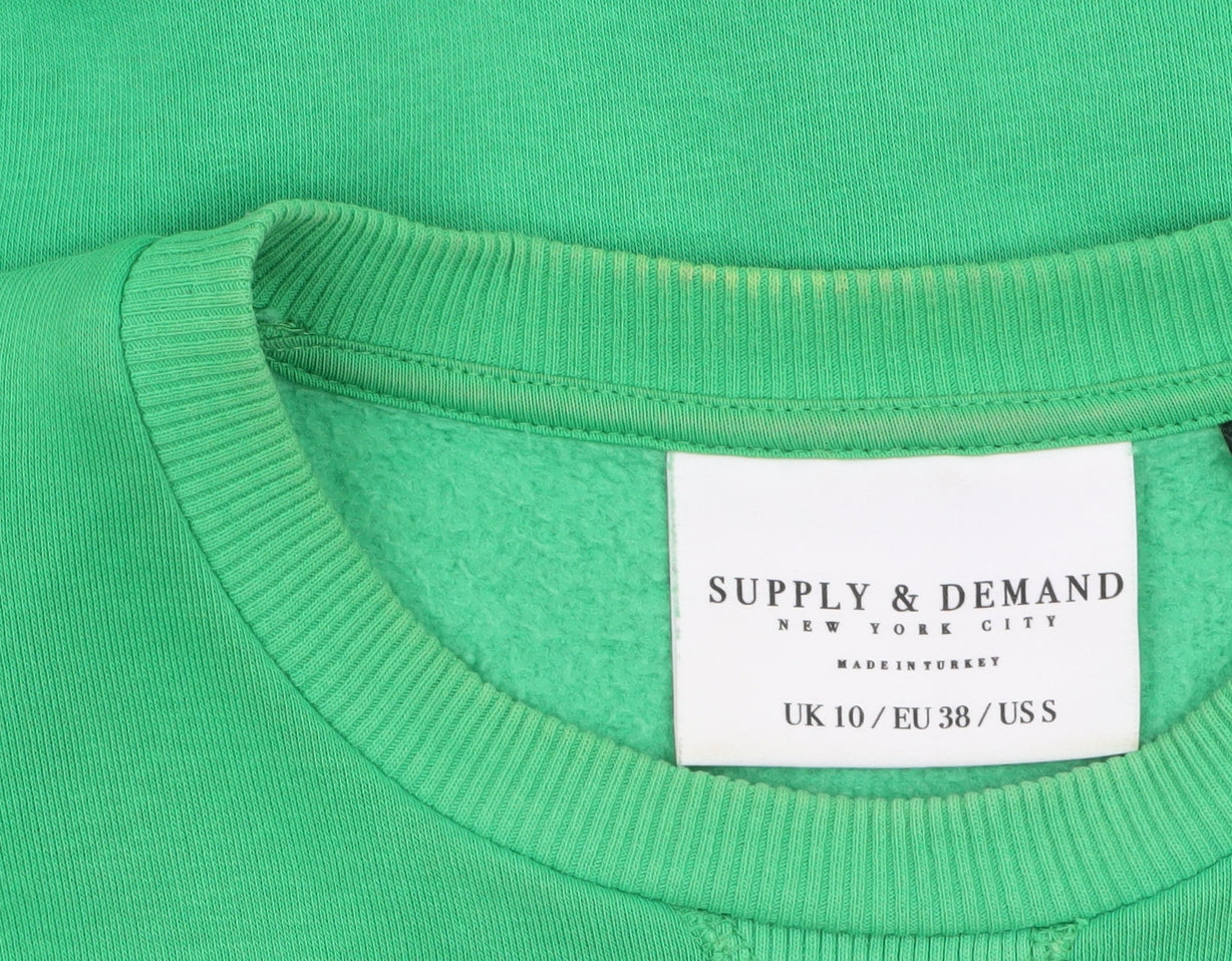 Womens UK Size 10 Supply & Demand Green Pullover Sweatshirt