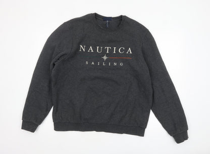 Mens UK Size L Nautica Grey Pullover Sweatshirt