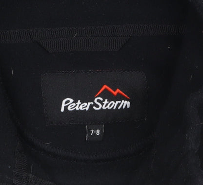 Peter Storm Boys Black 7-8 Years Fleece 1/4 Zip Sweatshirt Pullover