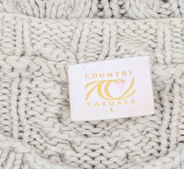 Womens UK Size L Country Casuals Beige Pullover Jumper