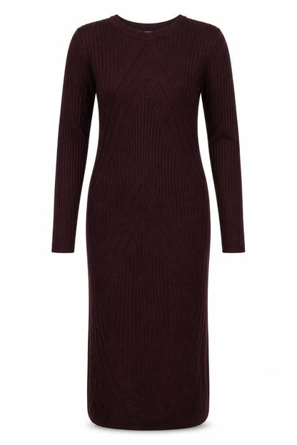 New Look Women Brown Long Sleeve Knit Bodycon Maternity Dress Size 8
