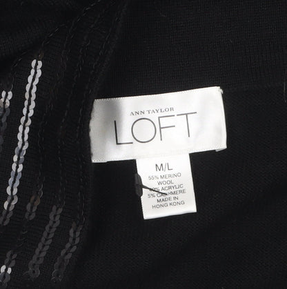 Womens UK Size L Ann Taylor Loft Black Shrug Jumper