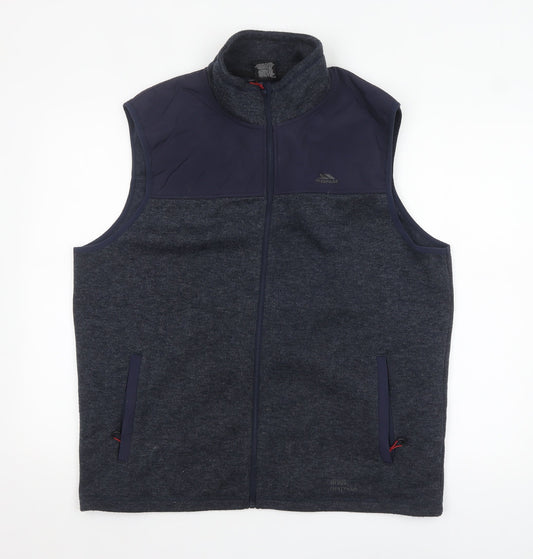 Trespass Men’s Blue Fleece Bodywarmer XL Outdoor Zip Waistcoat