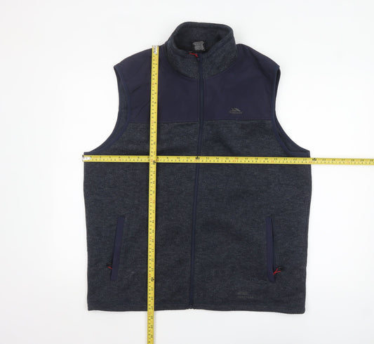 Trespass Men’s Blue Fleece Bodywarmer XL Outdoor Zip Waistcoat