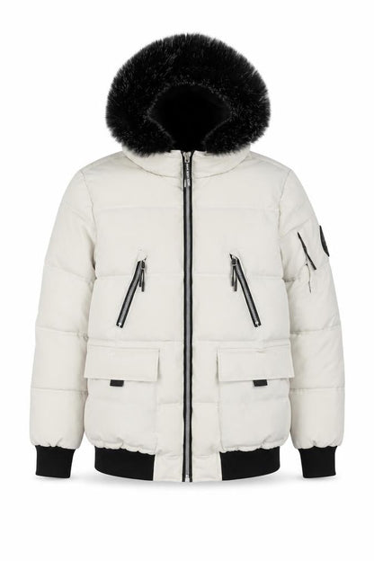 Womens UK Size 12 Pink Soda Sport Ivory Puffer Jacket