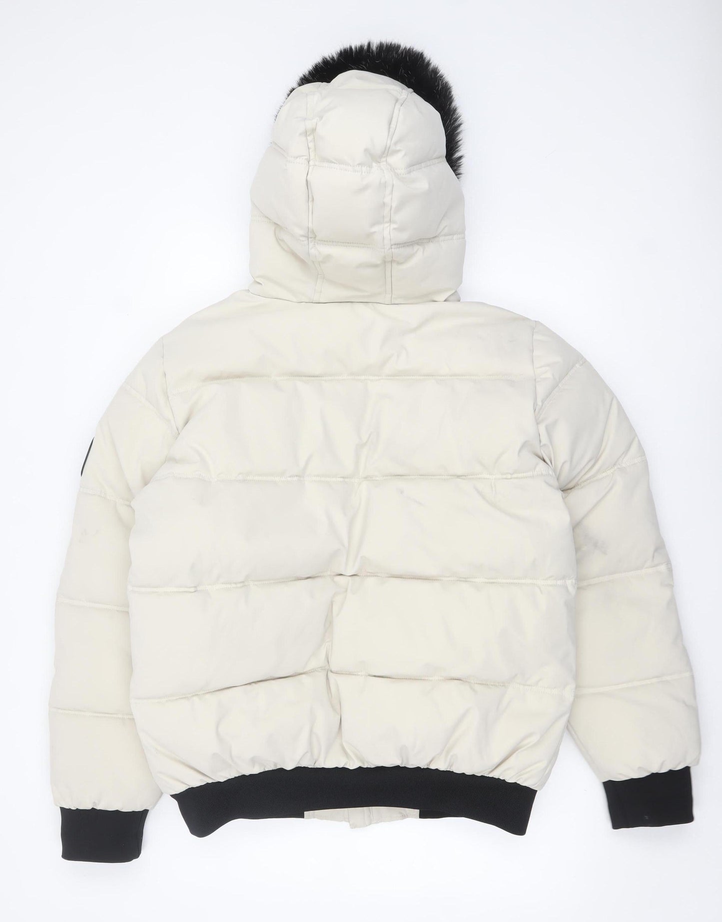 Womens UK Size 12 Pink Soda Sport Ivory Puffer Jacket