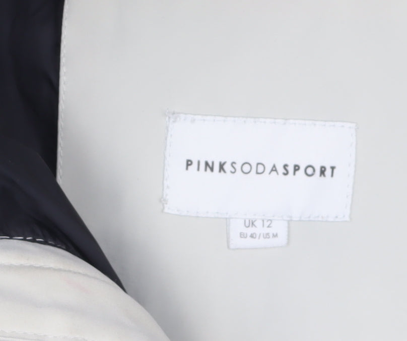 Womens UK Size 12 Pink Soda Sport Ivory Puffer Jacket
