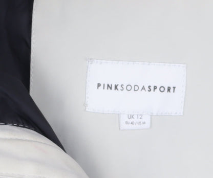 Womens UK Size 12 Pink Soda Sport Ivory Puffer Jacket