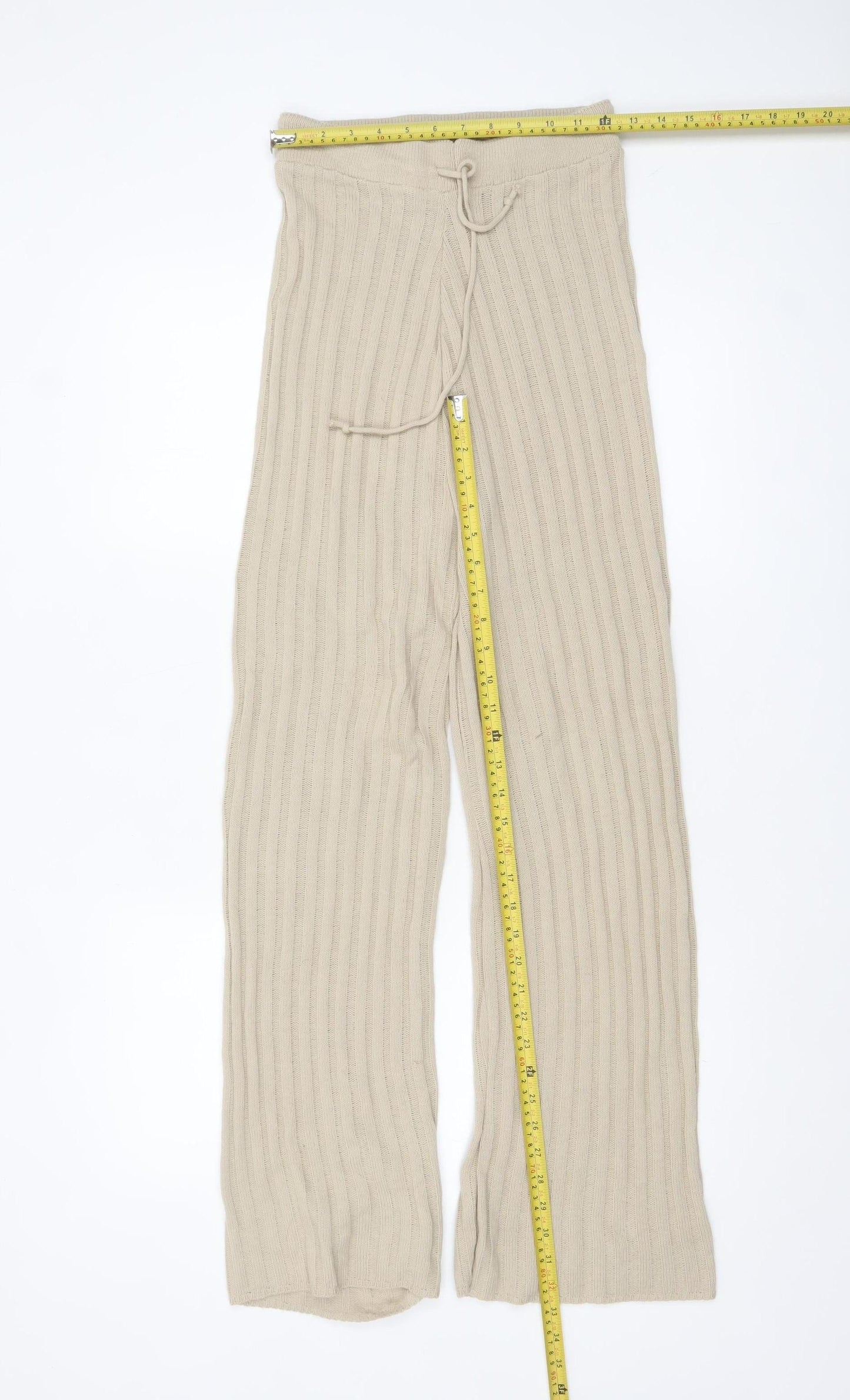 Womens UK Size S Quiz Relaxed Fit Sweatpants Beige Trousers