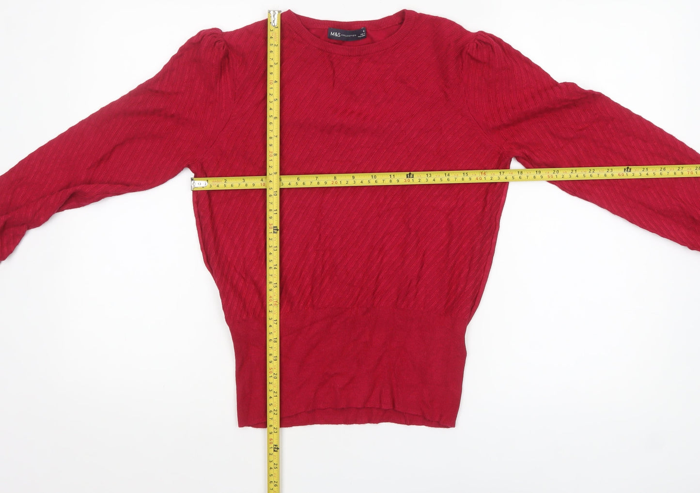 Womens UK Size 12 Marks and Spencer Red Pullover Jumper