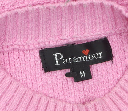 Womens UK Size M Paramour Pink Pullover Jumper