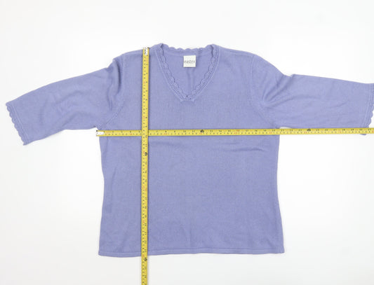 Womens UK Size 16 Eastex Purple Pullover Jumper