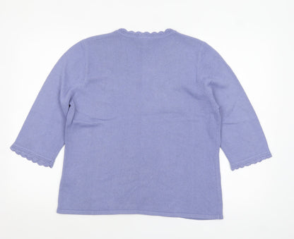 Womens UK Size 16 Eastex Purple Pullover Jumper