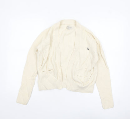 Jack Wills Women's Ivory Merino Wool Blend Cardigan UK 8