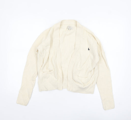 Jack Wills Women's Ivory Merino Wool Blend Cardigan UK 8
