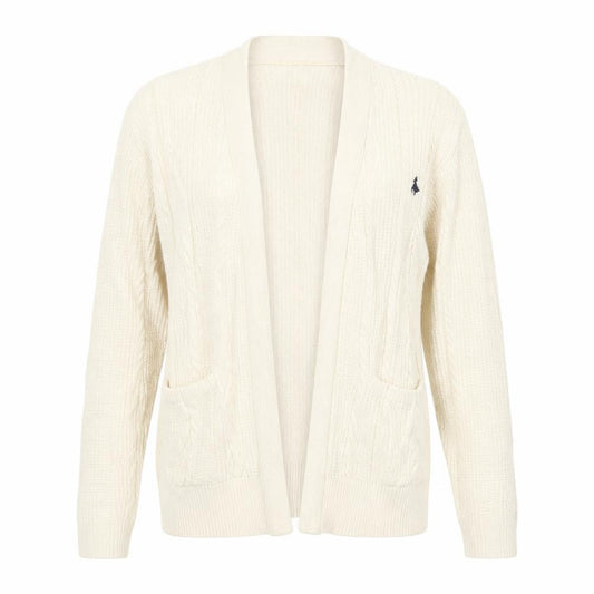 Jack Wills Women's Ivory Merino Wool Blend Cardigan UK 8