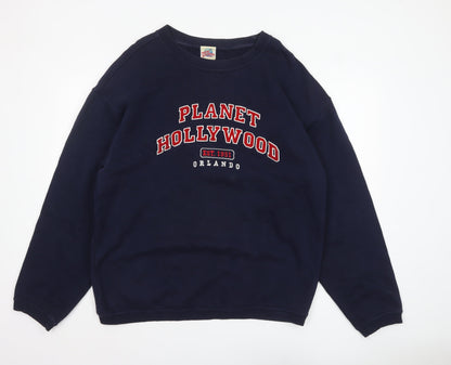 Mens UK Size L Planet Hollywood Blue Pullover Sweatshirt