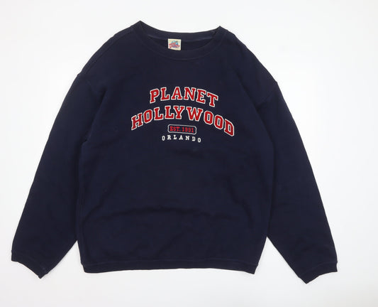 Mens UK Size L Planet Hollywood Blue Pullover Sweatshirt