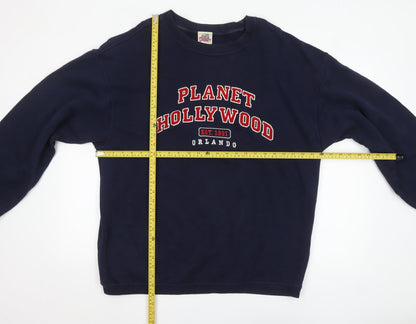 Mens UK Size L Planet Hollywood Blue Pullover Sweatshirt