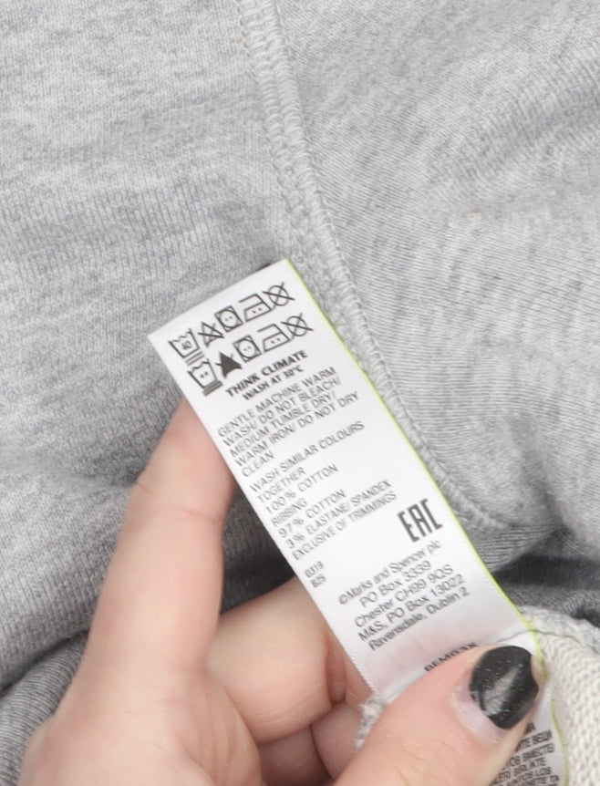 Mens UK Size S Marks and Spencer Grey Full Zip Hoodie